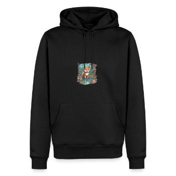 japanisch Hund Shiba Inu Wasser Teich Bambus - Männer Premium Bio Hoodie - Schwarz - Vorne - Nico (187cm)