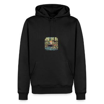 Passerelle aquatique en bambou pour chiens - Sweat à capuche Premium bio Homme - noir - Devant - Nico (187cm)