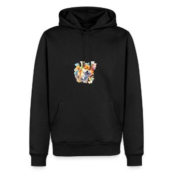 Chien japonais Shiba Inu Ball Sport - Sweat à capuche Premium bio Homme - noir - Devant - Nico (187cm)
