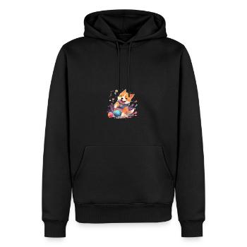 Chien japonais Shiba Inu Ball Sport - Sweat à capuche Premium bio Homme - noir - Devant - Nico (187cm)