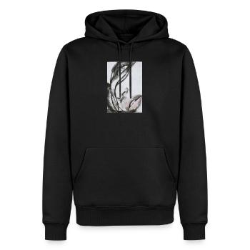 Schöne Frau Portrait – Realistische Skizze - Männer Premium Bio Hoodie - Schwarz - Vorne - Nico (187cm)