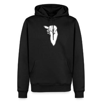 Verlobungs-Ehering-Hand - Männer Premium Bio Hoodie - Schwarz - Vorne - Nico (187cm)
