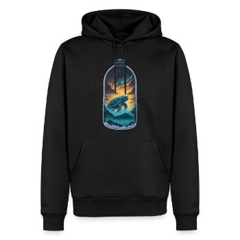 Schildkröte Flasche - Männer Premium Bio Hoodie - Schwarz - Vorne - Nico (187cm)
