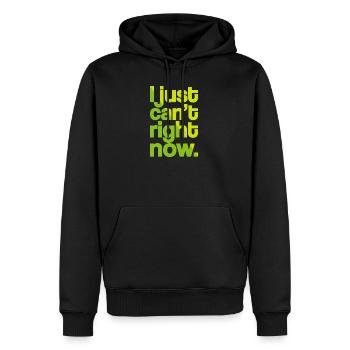 Just Can't (dark) - Men’s Premium Organic Hoodie - black - Front - Nico (187cm)