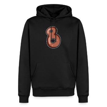 Zahl 8 Nummer Acht Motiv Braun - Männer Premium Bio Hoodie - Schwarz - Vorne - Nico (187cm)