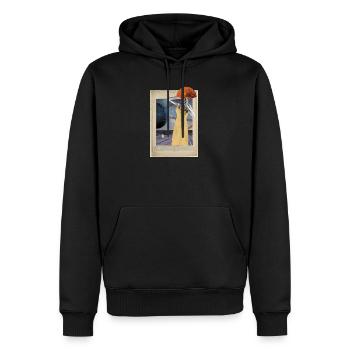 Voyageur Aventure Vanlife Route - Männer Premium Bio Hoodie - Schwarz - Vorne - Nico (187cm)