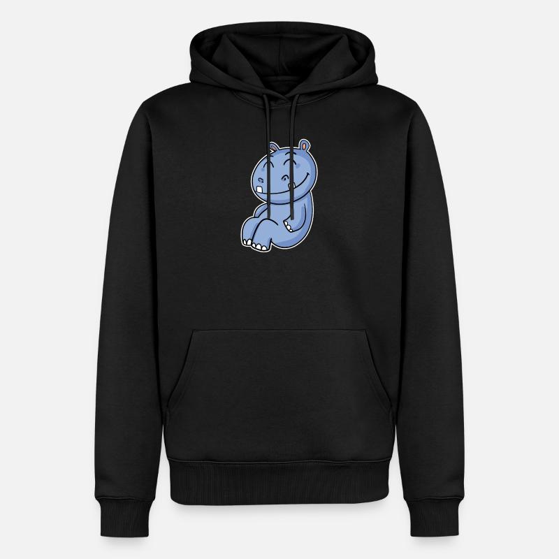 Nilpferd Flusspferd - Männer Premium Bio Hoodie - Schwarz