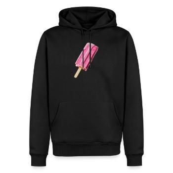 Glace rose au STil - Sweat à capuche Premium bio Homme - noir - Devant - Nico (187cm)