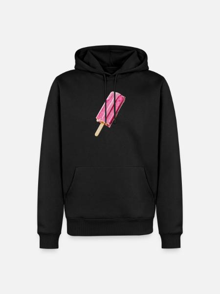 Pinkes Eis am STil - Männer Premium Bio Hoodie - Schwarz