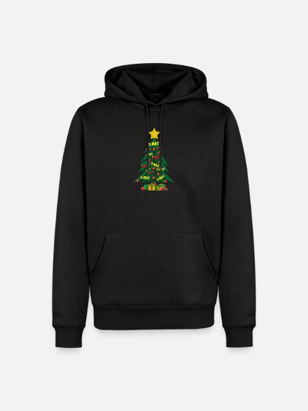 Juletræ med en masse kærlighed og stjerne. - Herre Premium økologisk hoodie - sort