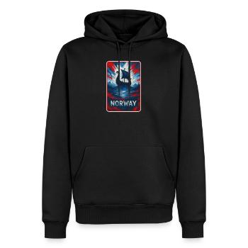 Norwegen Landschaft Flaggen Design - Männer Premium Bio Hoodie - Schwarz - Vorne - Nico (187cm)