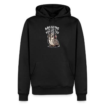 Discuter avec moi est inutile - Sweat à capuche Premium bio Homme - noir - Devant - Nico (187cm)