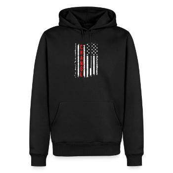 Kreative amerikanische Flagge mit Schockeffekt - Männer Premium Bio Hoodie - Schwarz - Vorne - Nico (187cm)