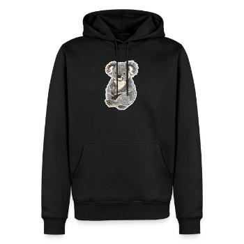 Koala - Männer Premium Bio Hoodie - Schwarz - Vorne - Nico (187cm)