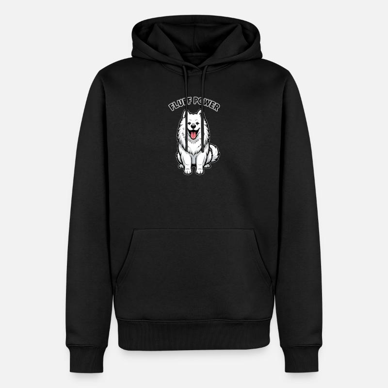Samoyède Fluff Puissance Mignon Moelleux - Sweat à capuche Premium bio Homme - noir