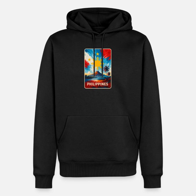 Conception des drapeaux des Philippines - Sweat à capuche Premium bio Homme - noir
