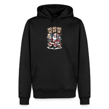 Nikolaus Ho Ho Houblon Bière Drôle Noël - Sweat à capuche Premium bio Homme - noir - Devant - Nico (187cm)