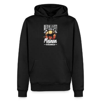 Pas le temps! Je dois aller voir les chevaux de mes filles - Sweat à capuche Premium bio Homme - noir - Devant - Nico (187cm)