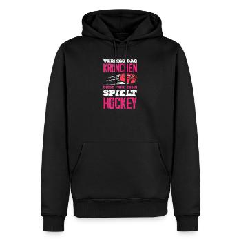 Cadeau drôle de joueur de hockey - Sweat à capuche Premium bio Homme - noir - Devant - Nico (187cm)