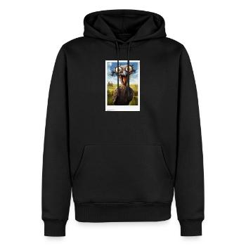Quatre énigmes de l’Oiseau dans le champ - Sweat à capuche Premium bio Homme - noir - Devant - Nico (187cm)