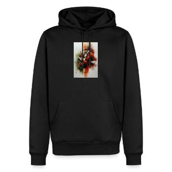 Père Noël aquarelle lisant lettre - Sweat à capuche Premium bio Homme - noir - Devant - Nico (187cm)