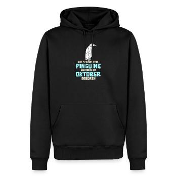 October Birthday Penguin Saying Funny - Men’s Premium Organic Hoodie - black - Front - Nico (187cm)
