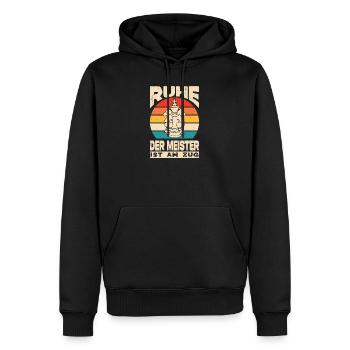 Cadeaux pour joueurs d’échecs Accessoires d’échecs Échiquier Échiquier - Sweat à capuche Premium bio Homme - noir - Devant - Nico (187cm)