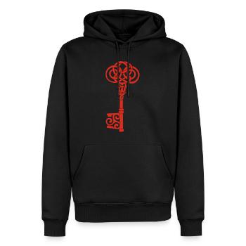 Red Celtic Key - Men’s Premium Organic Hoodie - black - Front - Nico (187cm)