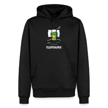 Sleepysaurus Dino endormi Drôle de crèche Dinosaure - Sweat à capuche Premium bio Homme - noir - Devant - Nico (187cm)