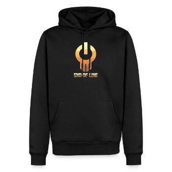 Un gamer de fin de ligne dit le symbole de puissance rétro tech - Sweat à capuche Premium bio Homme - noir - Devant - Nico (187cm)