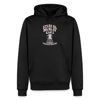 Eternal Monday Club prokrastiniert - Männer Premium Bio Hoodie - Schwarz - Vorne - Nico (187cm)