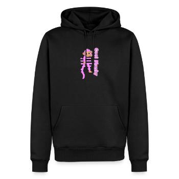 Rosa Affe klettert Glitzer - Männer Premium Bio Hoodie - Schwarz - Vorne - Nico (187cm)