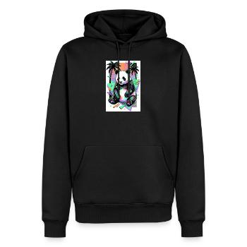 panda - Sweat à capuche Premium bio Homme - noir - Devant - Nico (187cm)