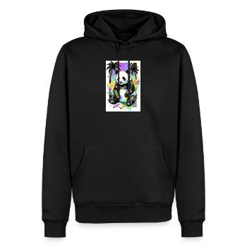 panda - Sweat à capuche Premium bio Homme - noir - Devant - Nico (187cm)