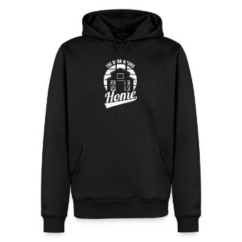 Scheune bedeutet Zuhause - Männer Premium Bio Hoodie - Schwarz - Vorne - Nico (187cm)