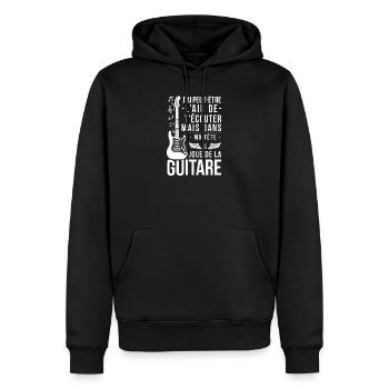 J Ai Peut Etre L Air De T Ecouter Mais Dans Ma ... - Sweat à capuche Premium bio Homme - noir - Devant - Nico (187cm)
