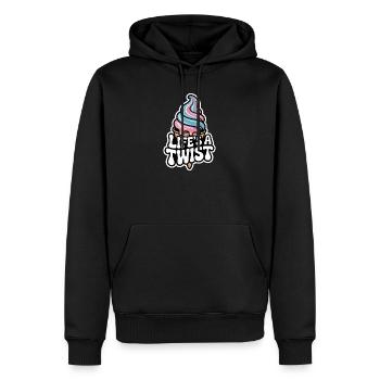  Lifes A Twist Softeis Waffel Rosa Blau Sommer - Männer Premium Bio Hoodie - Schwarz - Vorne - Nico (187cm)