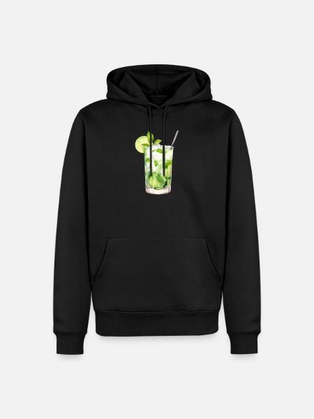 Mojito Drink – Frisches Sommer‑Design - Männer Premium Bio Hoodie - Schwarz