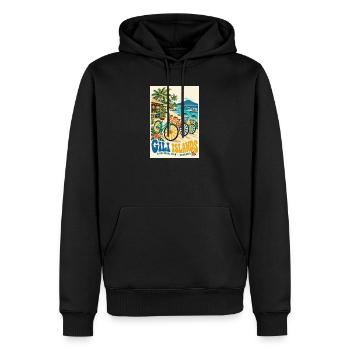 Erleben Sie Gili Islands Indonesien Retro Tropical - Männer Premium Bio Hoodie - Schwarz - Vorne - Nico (187cm)
