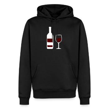Weinflasche und Weinglas Wein Geschenk Genießer - Männer Premium Bio Hoodie - Schwarz - Vorne - Nico (187cm)