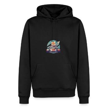japanisch Hund Shiba Inu Auto Rennsport Rennfahrer - Männer Premium Bio Hoodie - Schwarz - Vorne - Nico (187cm)