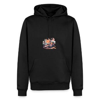 japanisch Hund Shiba Inu Auto Rennsport Rennfahrer - Männer Premium Bio Hoodie - Schwarz - Vorne - Nico (187cm)