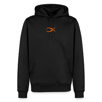 Fisch Symbol Jesus Christentum Design Neu - Männer Premium Bio Hoodie - Schwarz - Vorne - Nico (187cm)