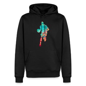 Basketball Spieler - Männer Premium Bio Hoodie - Schwarz - Vorne - Nico (187cm)