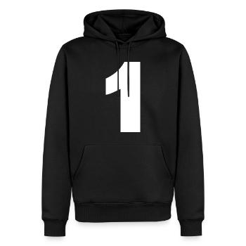 1 - Männer Premium Bio Hoodie - Schwarz - Vorne - Nico (187cm)
