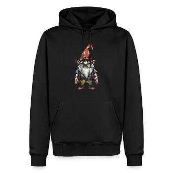 Gartenzwerg Zeichnung - Männer Premium Bio Hoodie - Schwarz - Vorne - Nico (187cm)