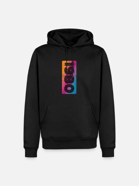 Années 1980 - Sweat à capuche Premium bio Homme - noir