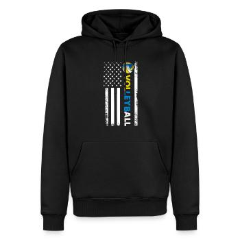 Volleyball USA Flagge Volleyballtrainer - Männer Premium Bio Hoodie - Schwarz - Vorne - Nico (187cm)
