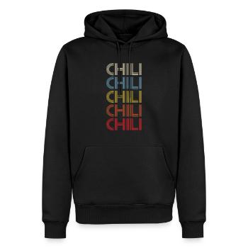 Pepper Retro Spicy Vintage Chili - Männer Premium Bio Hoodie - Schwarz - Vorne - Nico (187cm)