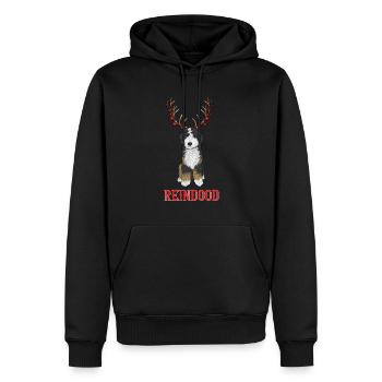 Chien Bernedoodle - Sweat à capuche Premium bio Homme - noir - Devant - Nico (187cm)